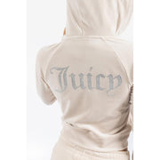 Juicy Couture Classic Velour Hoodie With Juicy  Logo Brazilian Sand