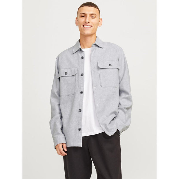 Jack & Jones Raymond Melange Long Sleeve Shirt Light Grey Melange