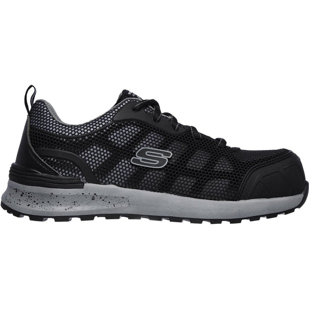 Skechers Workwear Bulklin-Lyndale Lace Up Athletic Work/Safety Toe Black/Grey