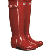 Hunter Original Tall Gloss Wellington Boots Military Red