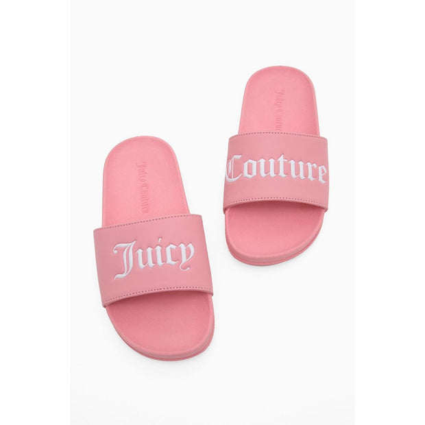 Juicy Couture Collegiate Embossed PU Slider Candy Pink