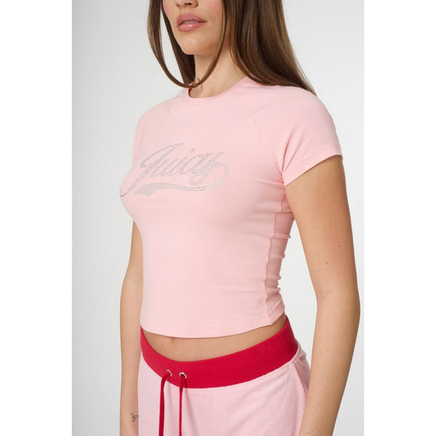 Juicy Couture Swirl Juicy Jersey Shrunken Tee Candy Pink