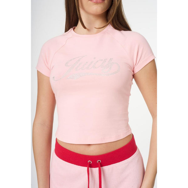 Juicy Couture Swirl Juicy Jersey Shrunken Tee Candy Pink