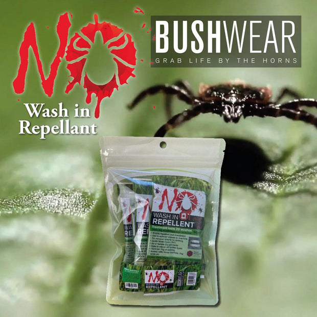 BushWear NO Tick Wash in Repellent 250ml (5 x 50ml sachets)