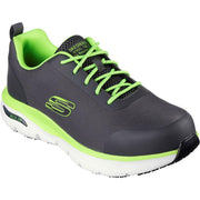 Skechers Workwear Arch Fit Sr Ringstap Safety Trainer Charcoal/Lime