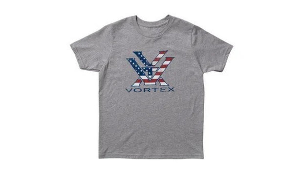 Vortex Men's Stars and Stripes Tee Ash Heather