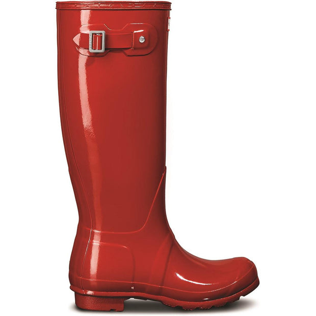 Hunter Original Tall Gloss Wellington Boots Military Red