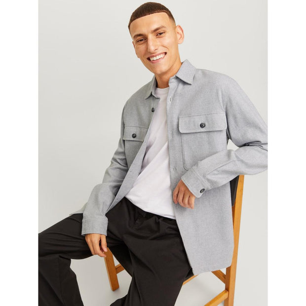 Jack & Jones Raymond Melange Long Sleeve Shirt Light Grey Melange