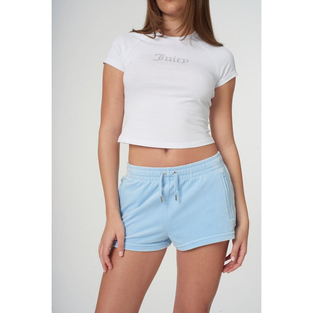 Juicy Couture Velour Track Shorts Powder Blue