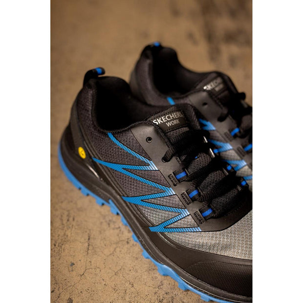 Skechers Workwear Puxal Safety Trainers Black/Blue