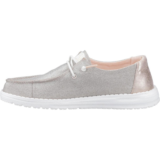 HEYDUDE Wendy Metallic Sparkle Shoe Rose Gold