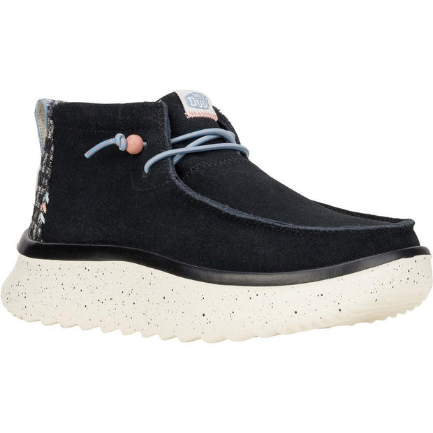 HEYDUDE Wendy Peak Hi Suede Ankle Boots Black