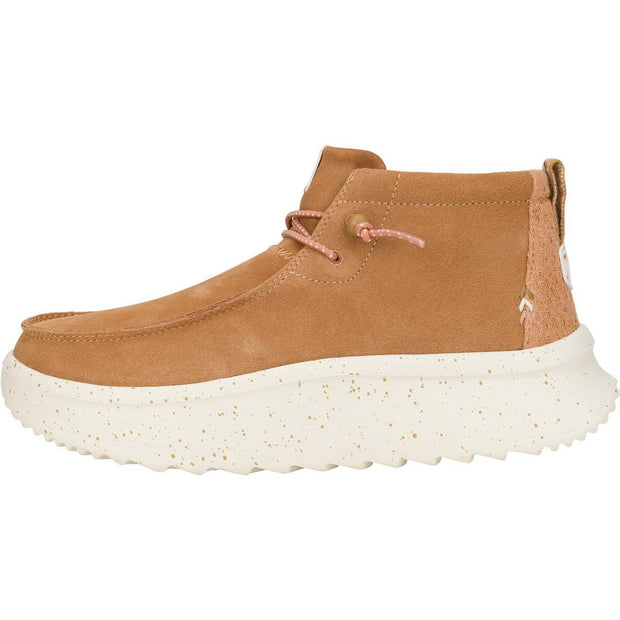 HEYDUDE Wendy Peak Hi Suede Ankle Boots Chestnut