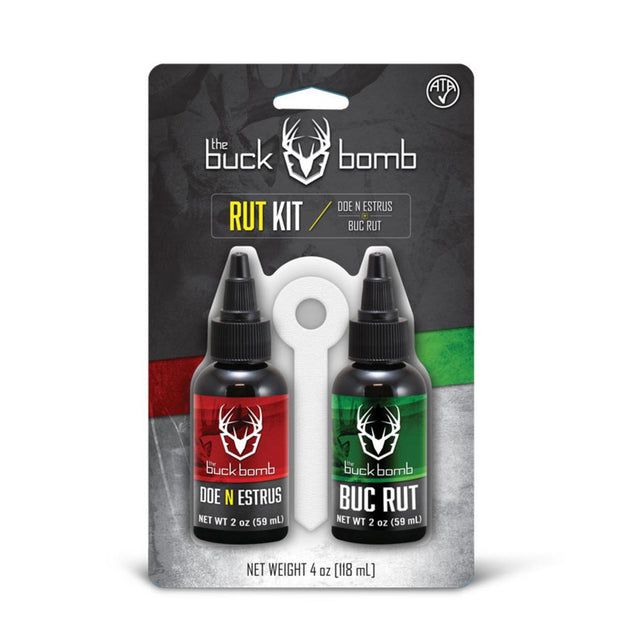 Buck Bomb RUT KIT / 2 OZ DOE N' ESTRUS & 2 OZ BUC RUT / 4 SPIKE WICKS