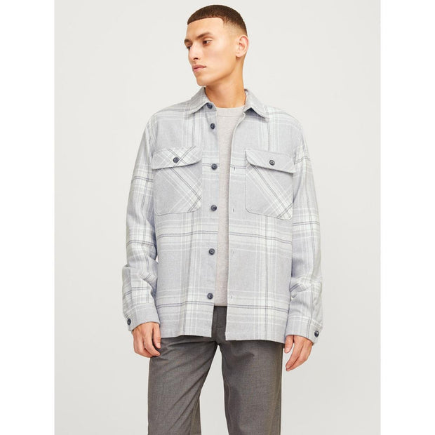 Jack & Jones Raymond Check Long Sleeve Shirt Grey Melange