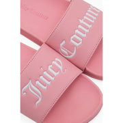 Juicy Couture Collegiate Embossed PU Slider Candy Pink