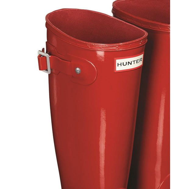 Hunter Original Tall Gloss Wellington Boots Military Red