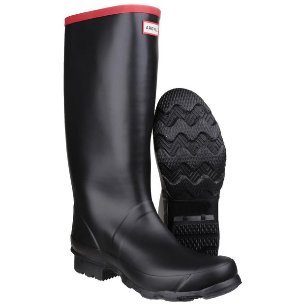 Hunter Argyll Full Knee Wellington Black