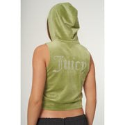 Juicy Couture Gilly Velour Gilet Mosstone