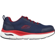 Skechers Workwear Arch Fit Sr Ringstap Safety Trainer Navy/Red