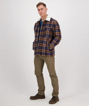 Swanndri Kaituna Sherpa Lined Jacket Toffee Check