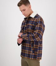 Swanndri Kaituna Sherpa Lined Jacket Toffee Check