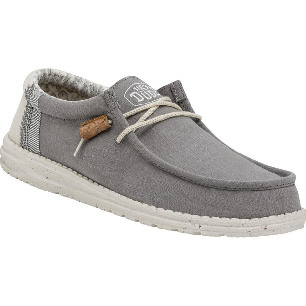 HEYDUDE Wally Linen Shoe Natural Grey