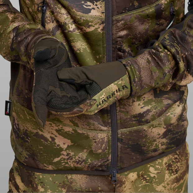 Harkila Deer Stalker camo fleece gloves AXIS MSPÂ® Forest green