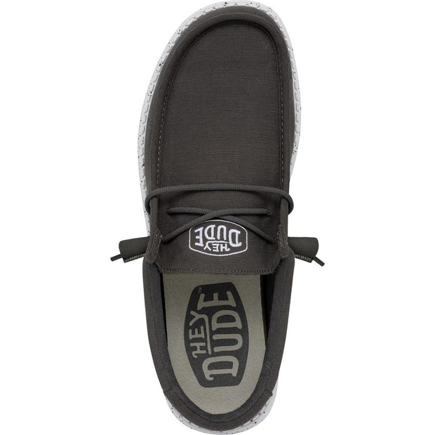 HEYDUDE Wally Slub Canvas Shoe Dark Grey