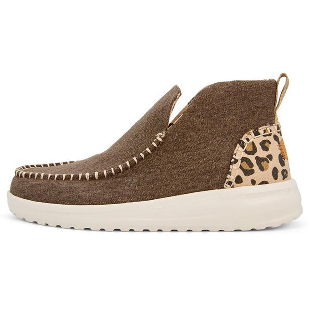 HEYDUDE Denny Heavy Canvas Boot Leopard