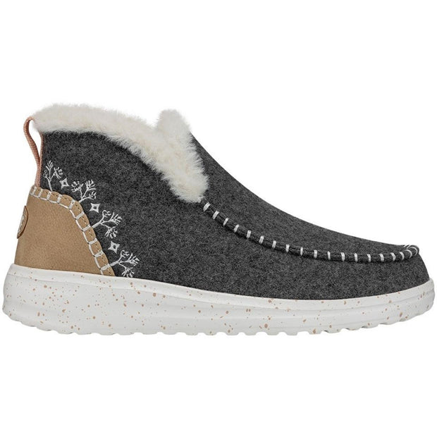 HEYDUDE Denny Wool Faux Shearling Boots Grey