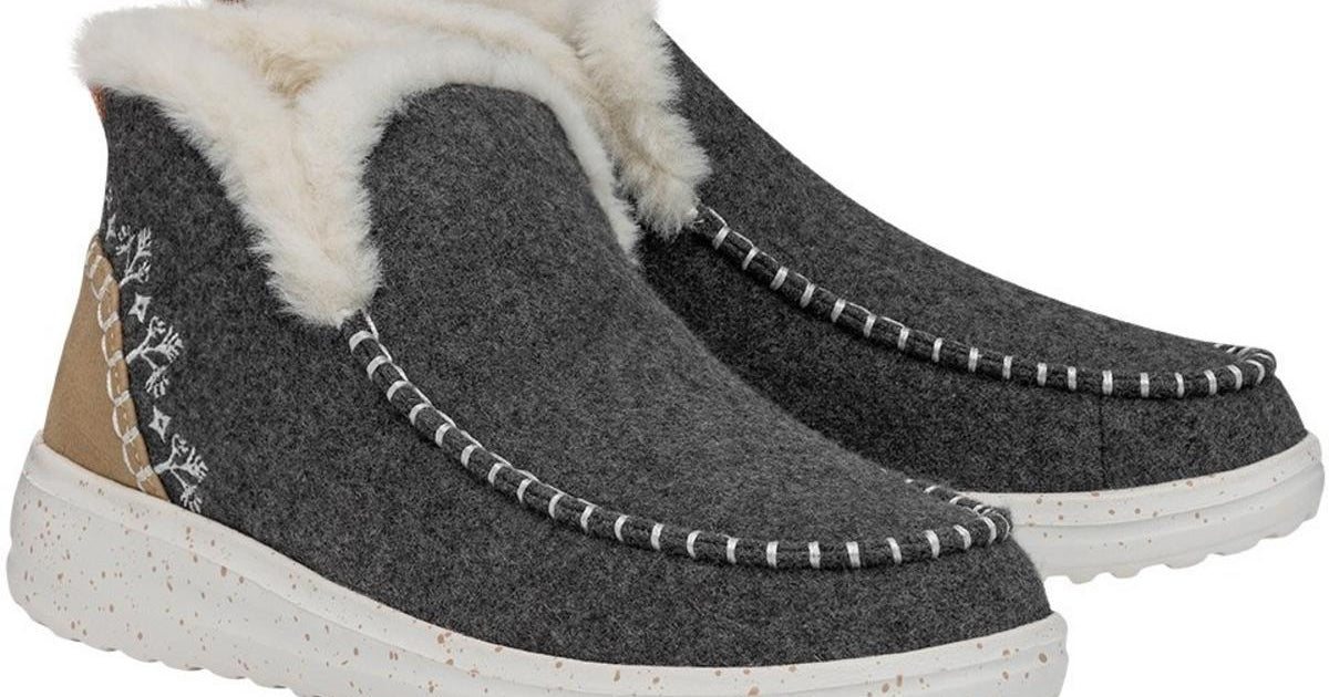 HEYDUDE Denny Wool Faux Shearling Boots Grey – BushWear