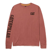 Caterpillar Trademark Banner Long Sleeve T-Shirt Brick