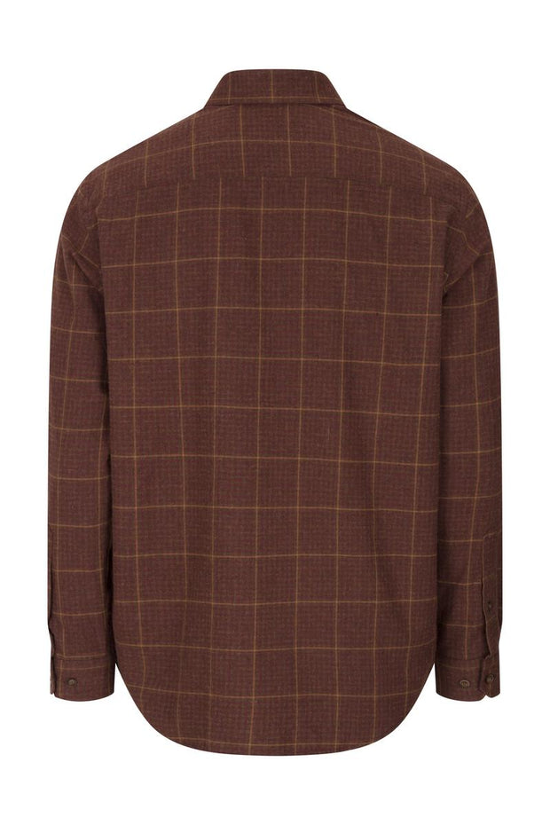 Hoggs of Fife Harris Cotton/Wool Twill Check Shirt Rust