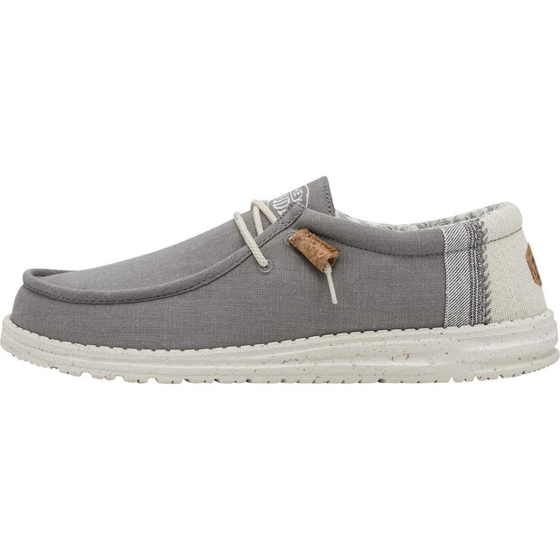 HEYDUDE Wally Linen Shoe Natural Grey