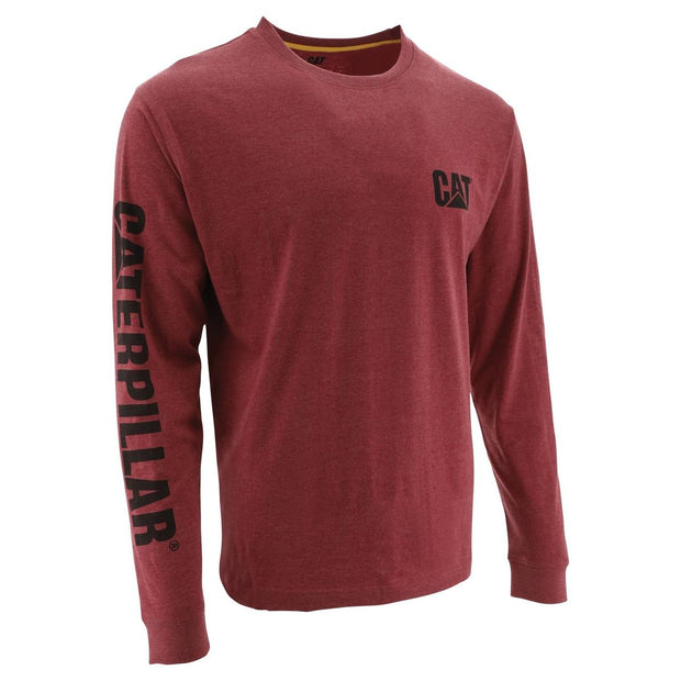 Caterpillar Trademark Banner Long Sleeve T-Shirt Brick