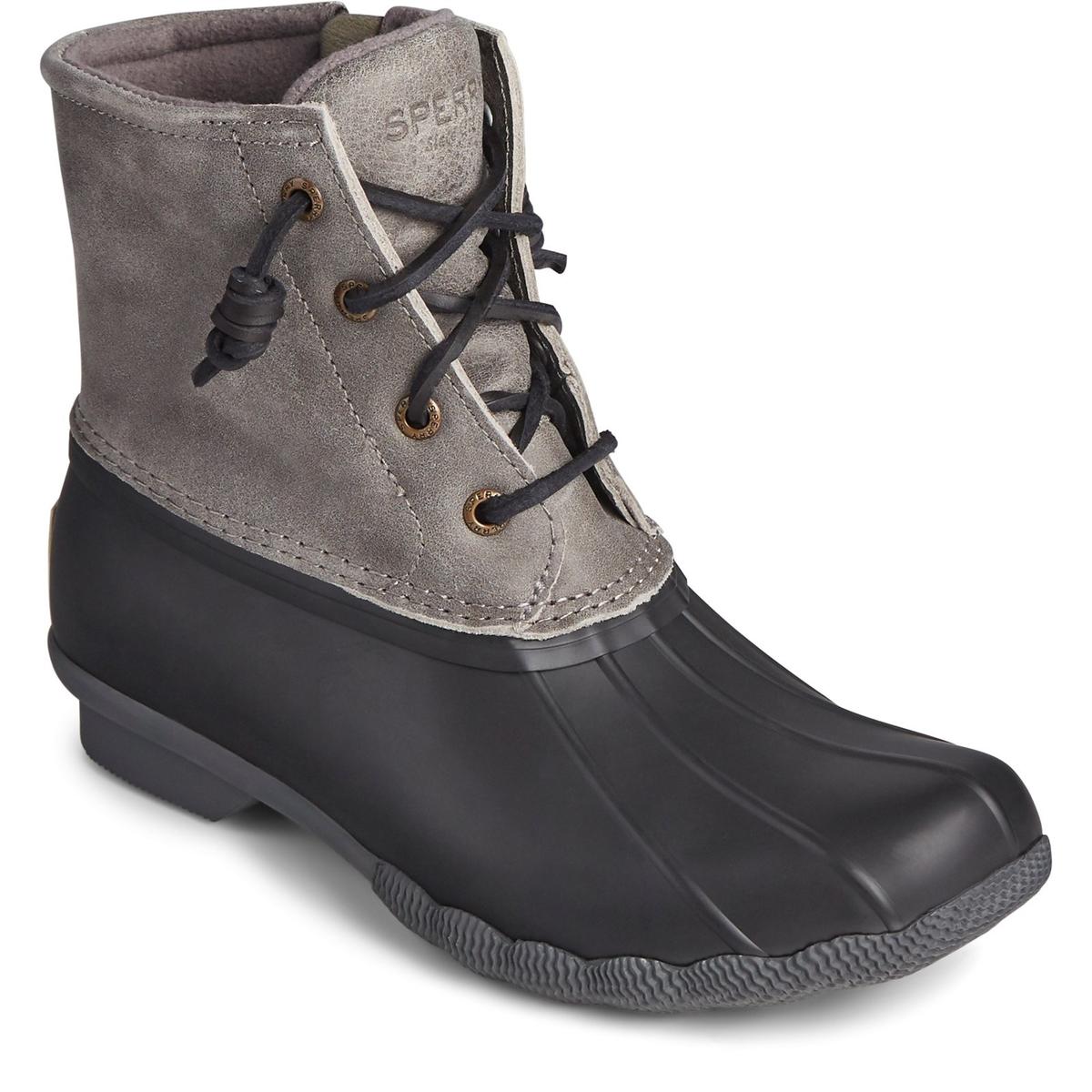 Womens sperry duck boots grey sales