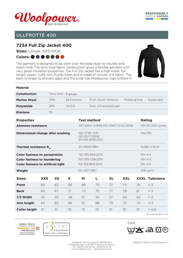 Woolpower Full Zip Jacket 400