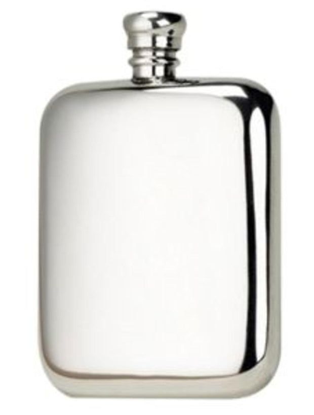 Bisley 6oz Kidney Pewter Flask in Presentation Box