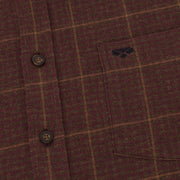 Hoggs of Fife Harris Cotton/Wool Twill Check Shirt Rust